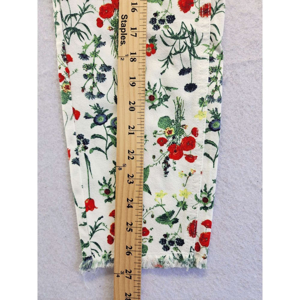 Motto Floral High Rise Skinny Ankle Pants White Size 8 Cottagecore Garden Party - Picture 7 of 8